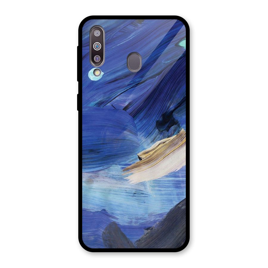 Paint Brush Strokes Glass Back Case for Galaxy M30