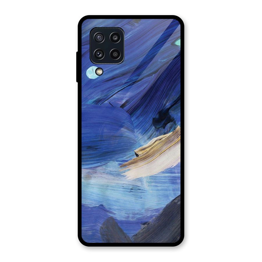 Paint Brush Strokes Glass Back Case for Galaxy M32