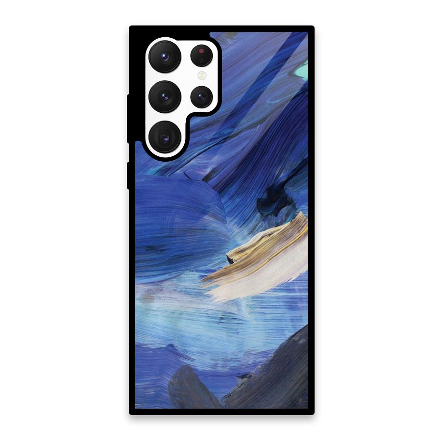 Paint Brush Strokes Glass Back Case for Galaxy S22 Ultra 5G