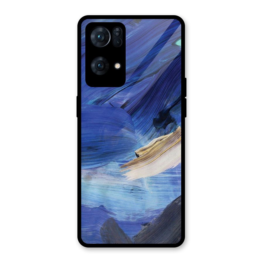 Paint Brush Strokes Glass Back Case for Oppo Reno7 Pro 5G