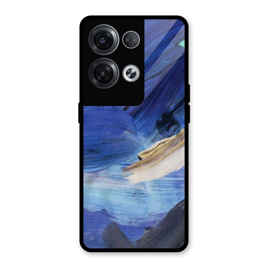 Paint Brush Strokes Glass Back Case for Oppo Reno8 Pro 5G