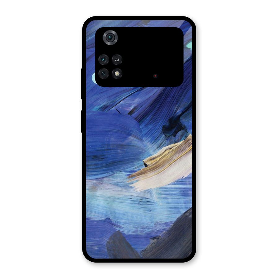 Paint Brush Strokes Glass Back Case for Poco M4 Pro 4G