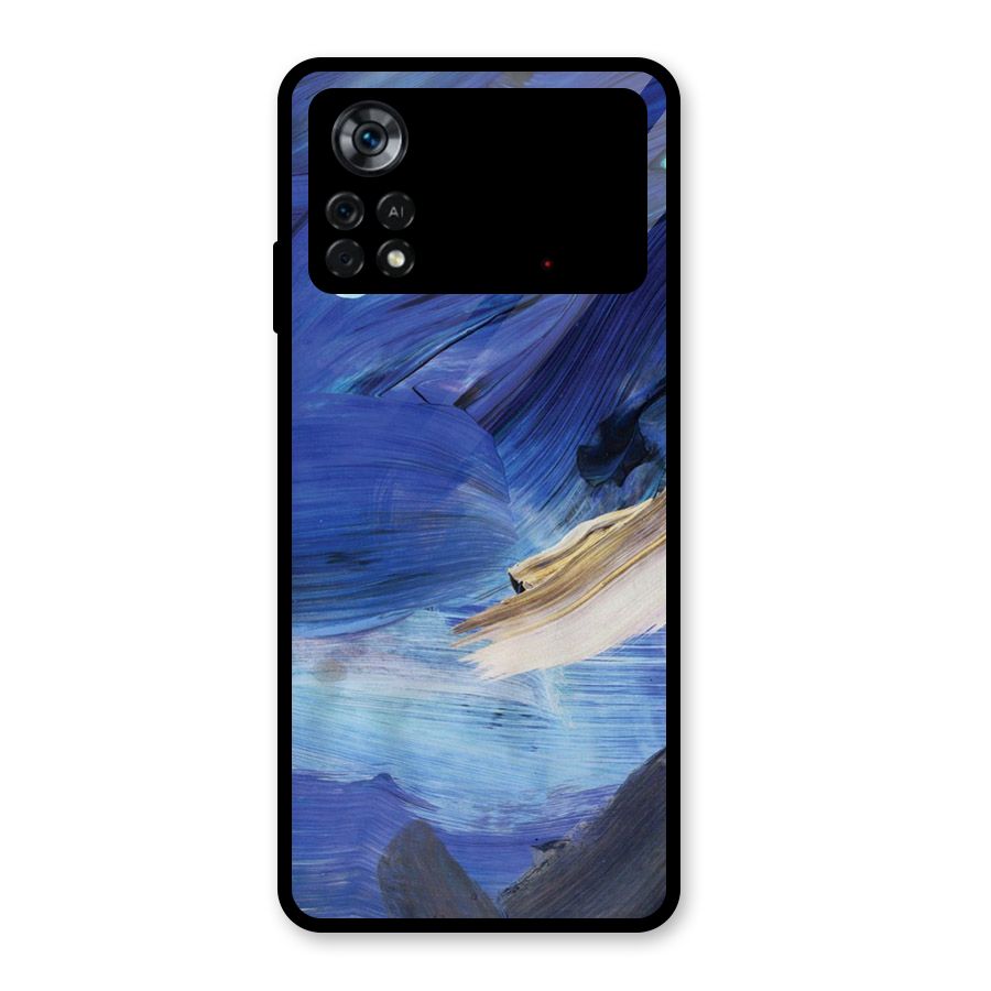Paint Brush Strokes Glass Back Case for Poco X4 Pro 5G