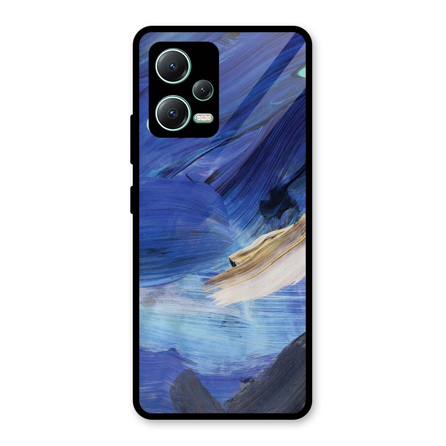 Paint Brush Strokes Glass Back Case for Redmi Note 12 5G