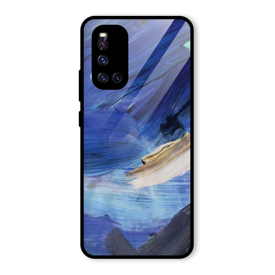 Paint Brush Strokes Glass Back Case for Vivo V19