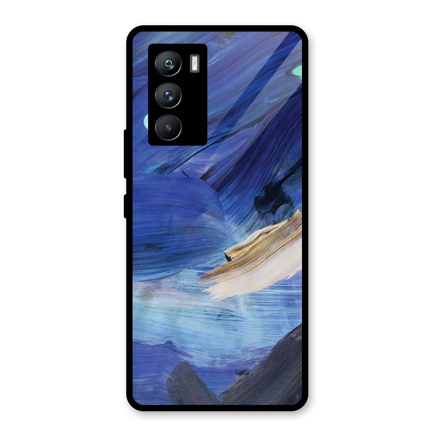 Paint Brush Strokes Glass Back Case for Vivo iQOO 9 SE