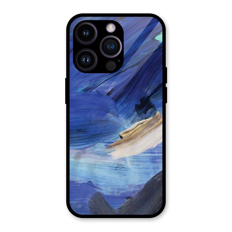 Paint Brush Strokes Glass Back Case for iPhone 14 Pro