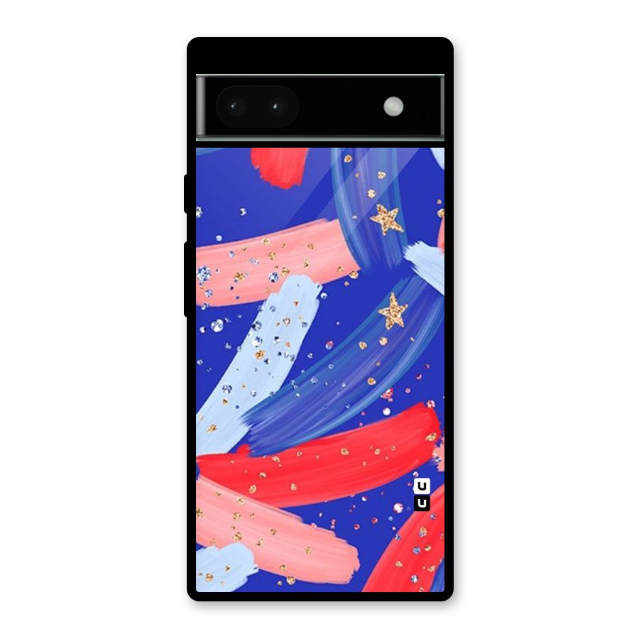 Paint Stars Glass Back Case for Google Pixel 6a