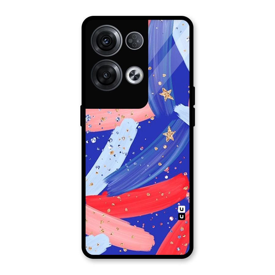 Paint Stars Glass Back Case for Oppo Reno8 Pro 5G