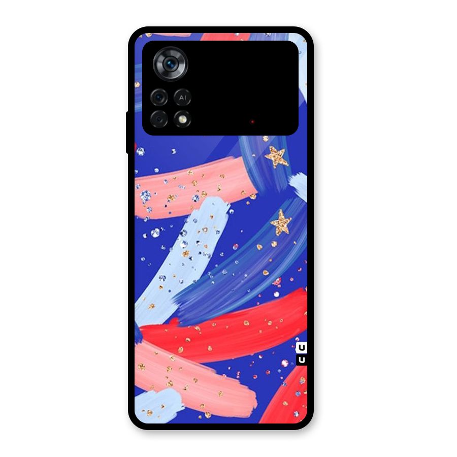 Paint Stars Glass Back Case for Poco X4 Pro 5G