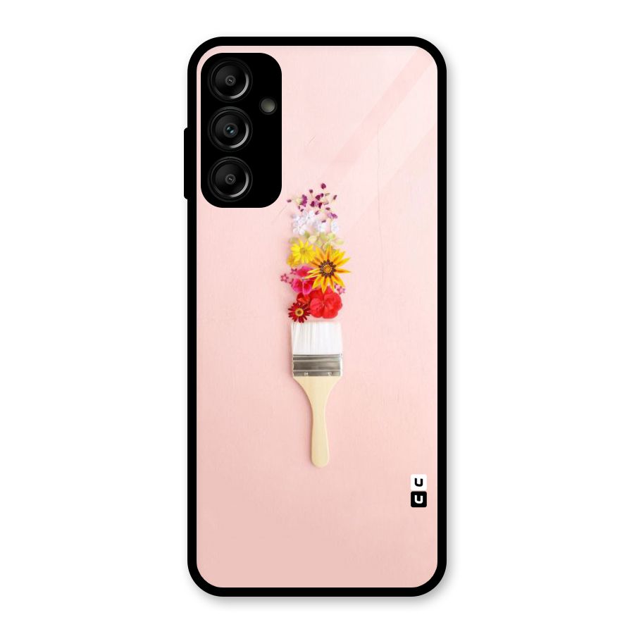 Painted Flowers Glass Back Case for Galaxy A14 5G