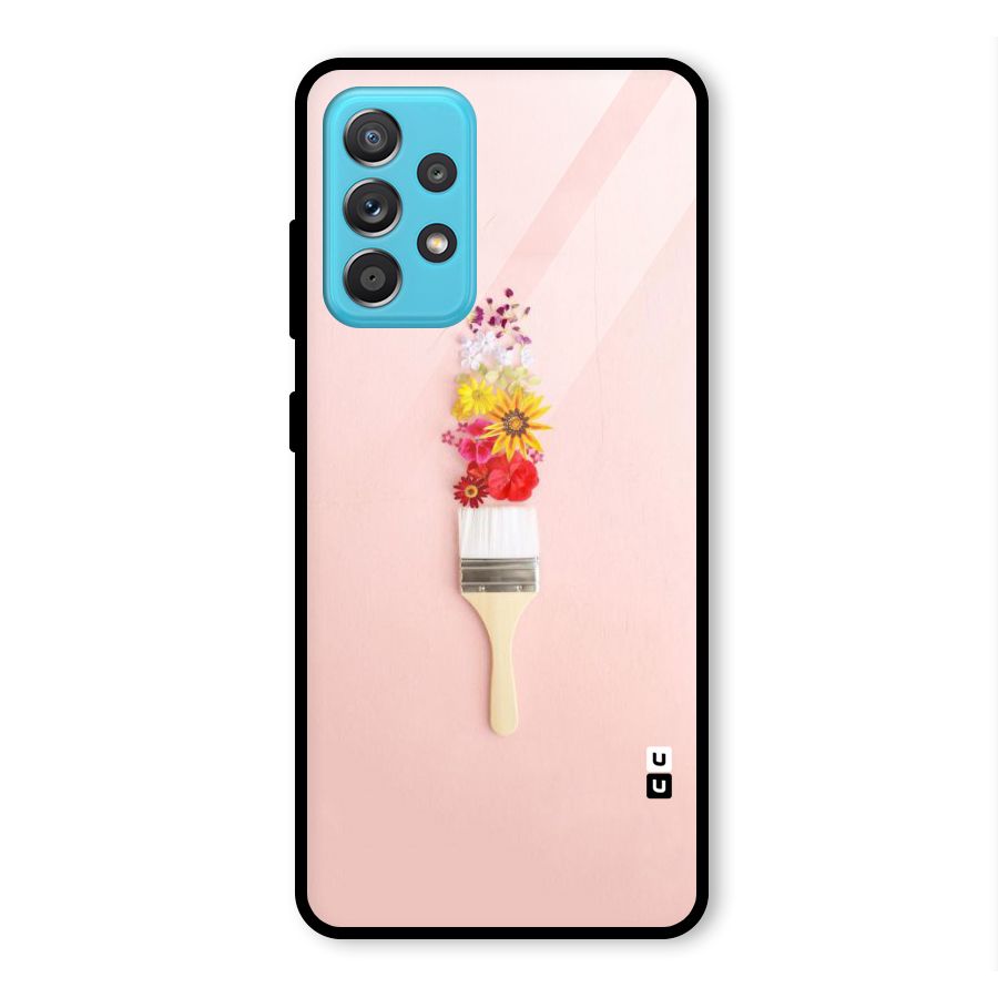 Painted Flowers Glass Back Case for Galaxy A52