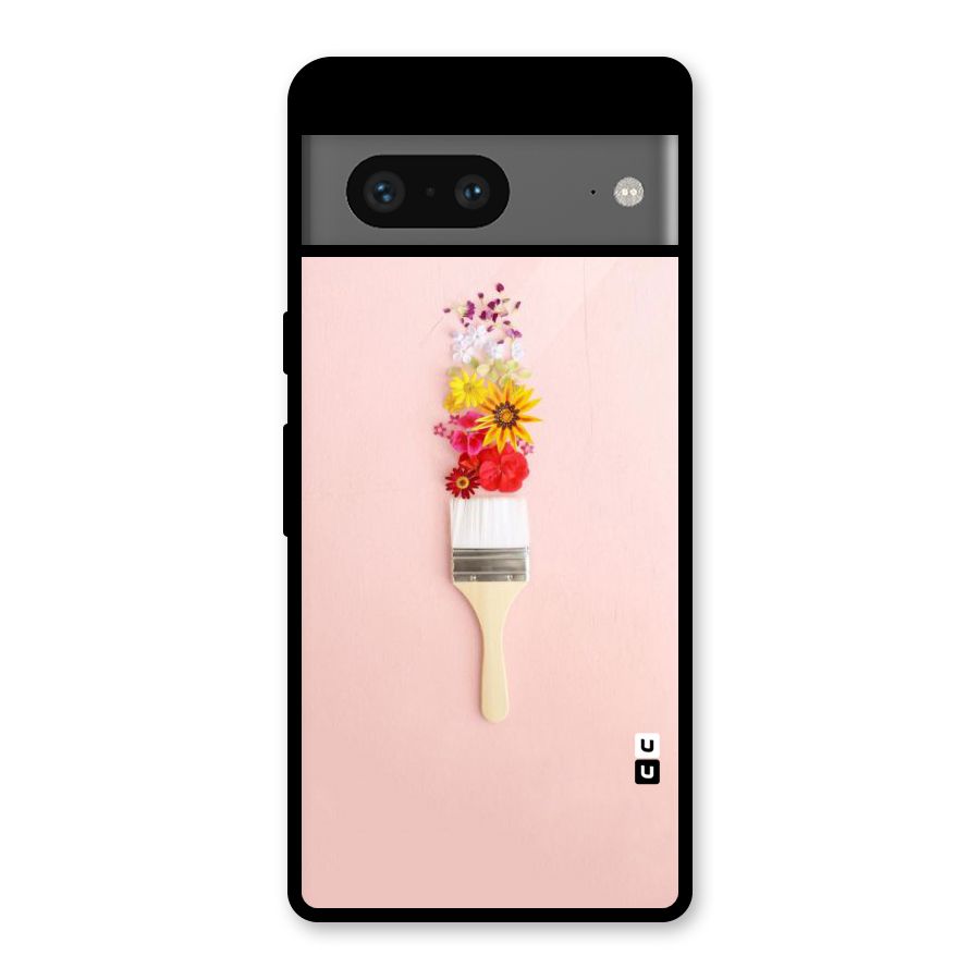 Painted Flowers Glass Back Case for Google Pixel 7