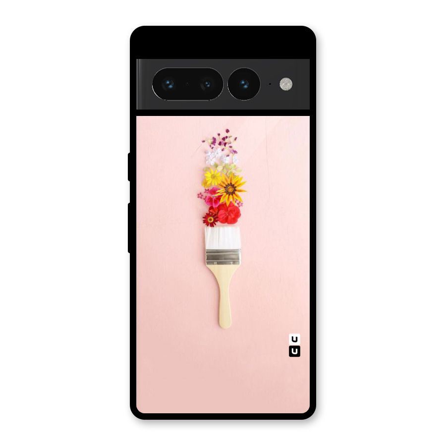 Painted Flowers Glass Back Case for Google Pixel 7 Pro
