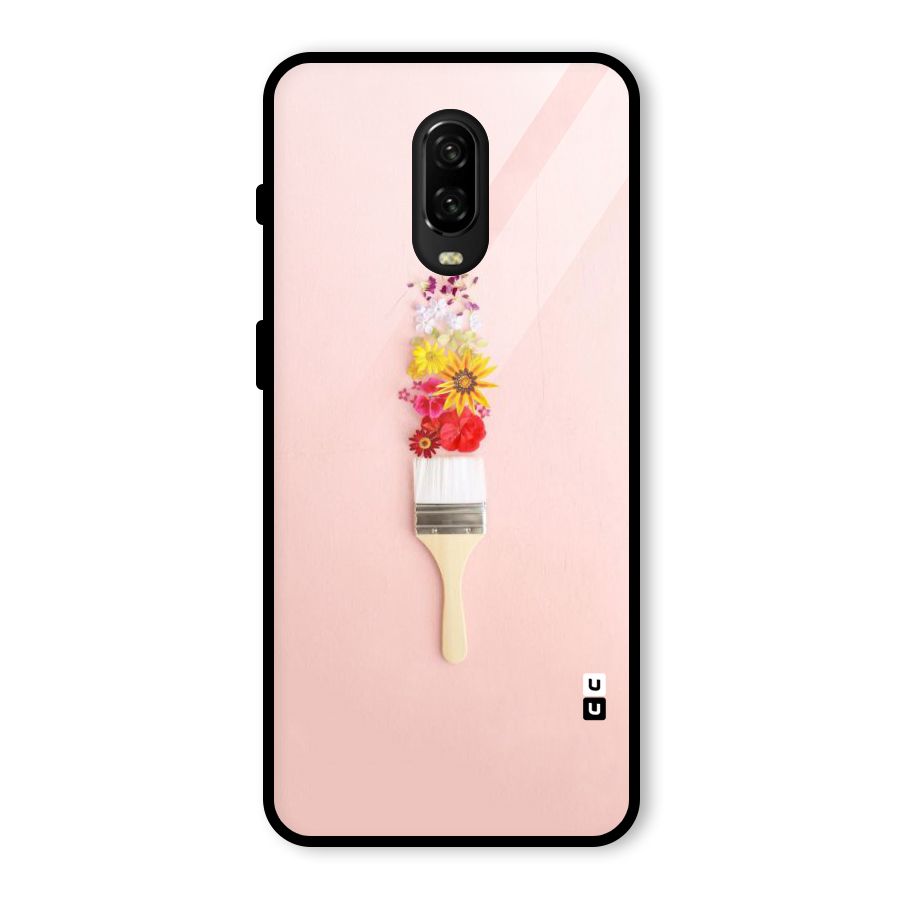 Painted Flowers Glass Back Case for OnePlus 6T