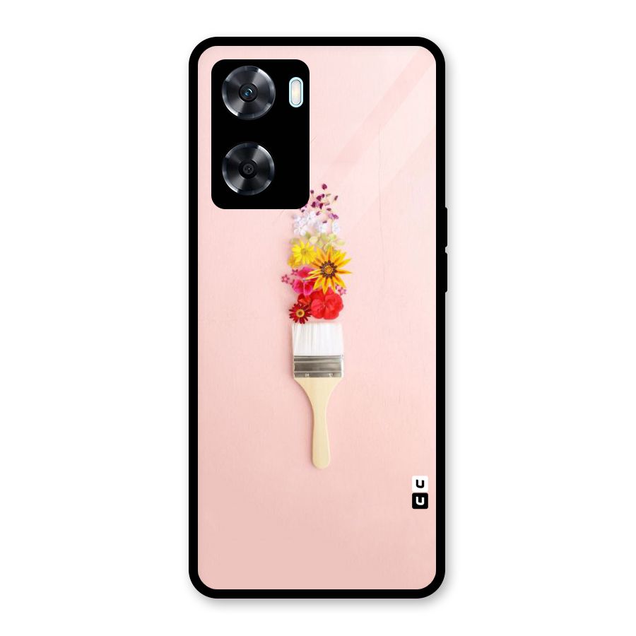 Painted Flowers Glass Back Case for Oppo A77