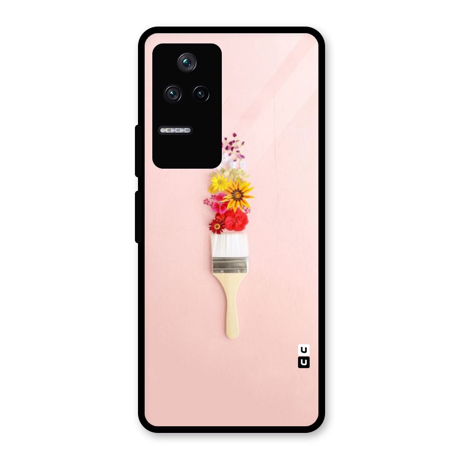 Painted Flowers Glass Back Case for Poco F4 5G