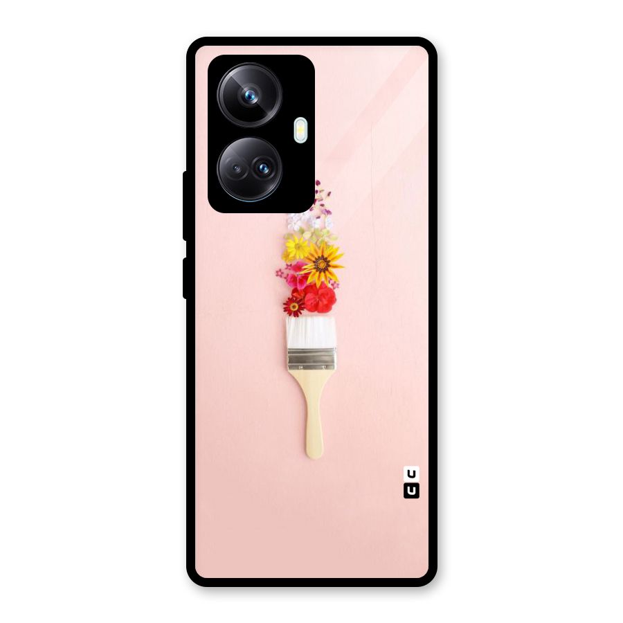 Painted Flowers Glass Back Case for Realme 10 Pro Plus