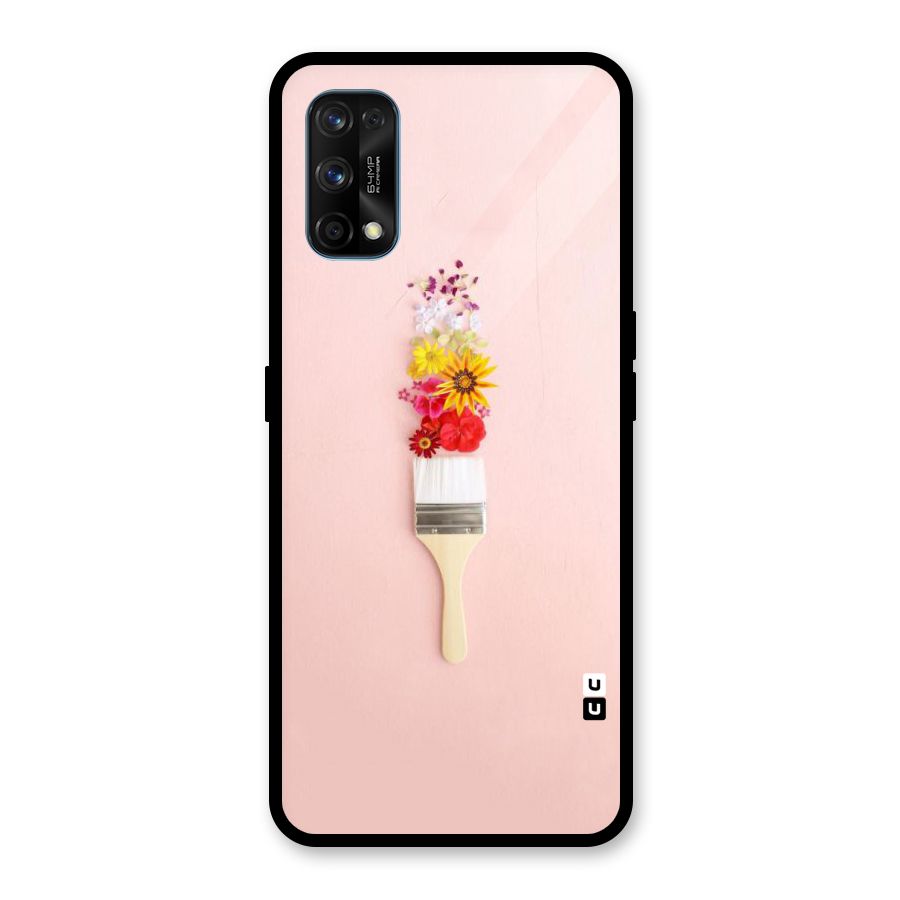 Painted Flowers Glass Back Case for Realme 7 Pro