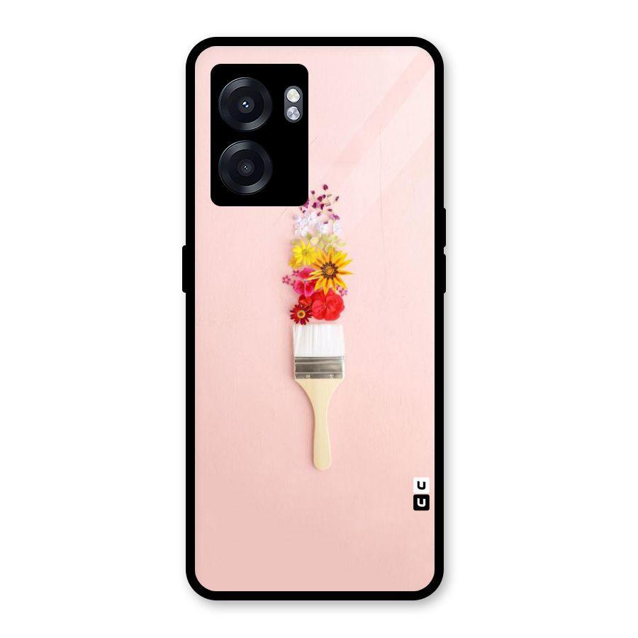 Painted Flowers Glass Back Case for Realme Narzo 50 5G
