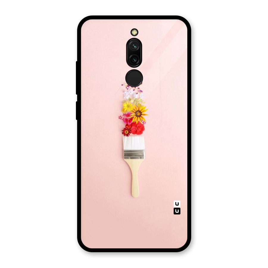 Painted Flowers Glass Back Case for Redmi 8
