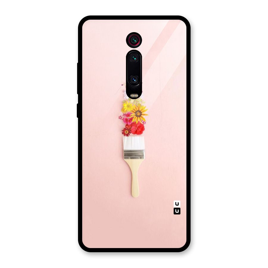 Painted Flowers Glass Back Case for Redmi K20