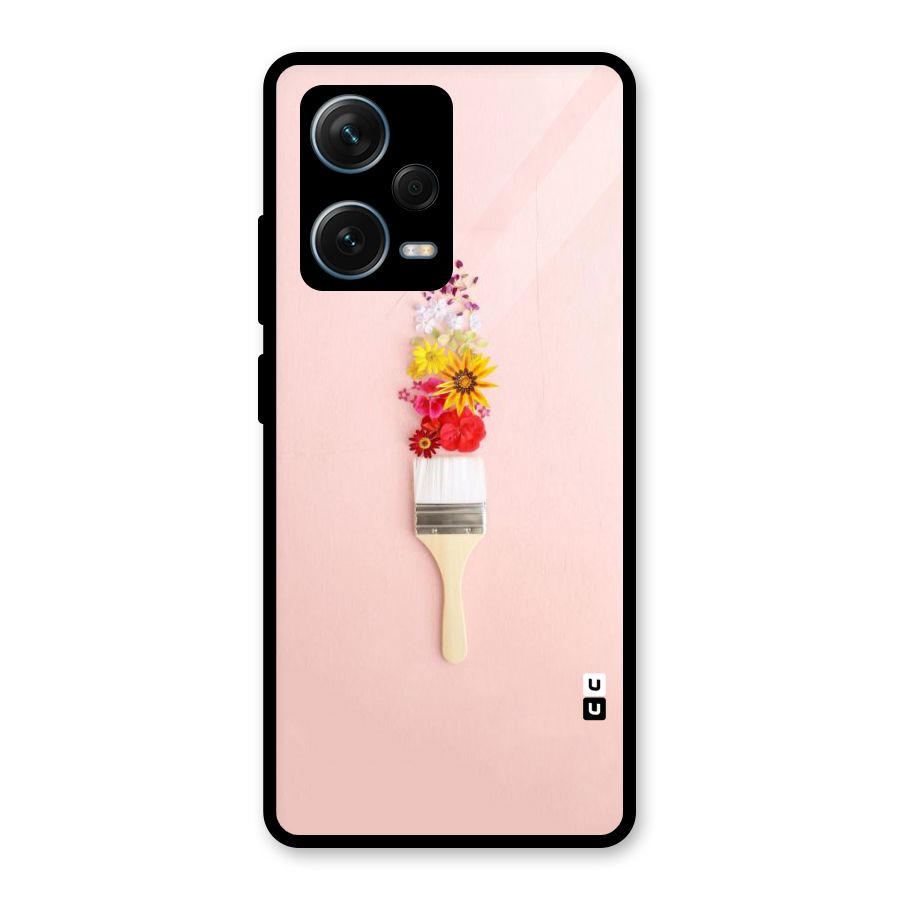Painted Flowers Glass Back Case for Redmi Note 12 Pro Plus 5G