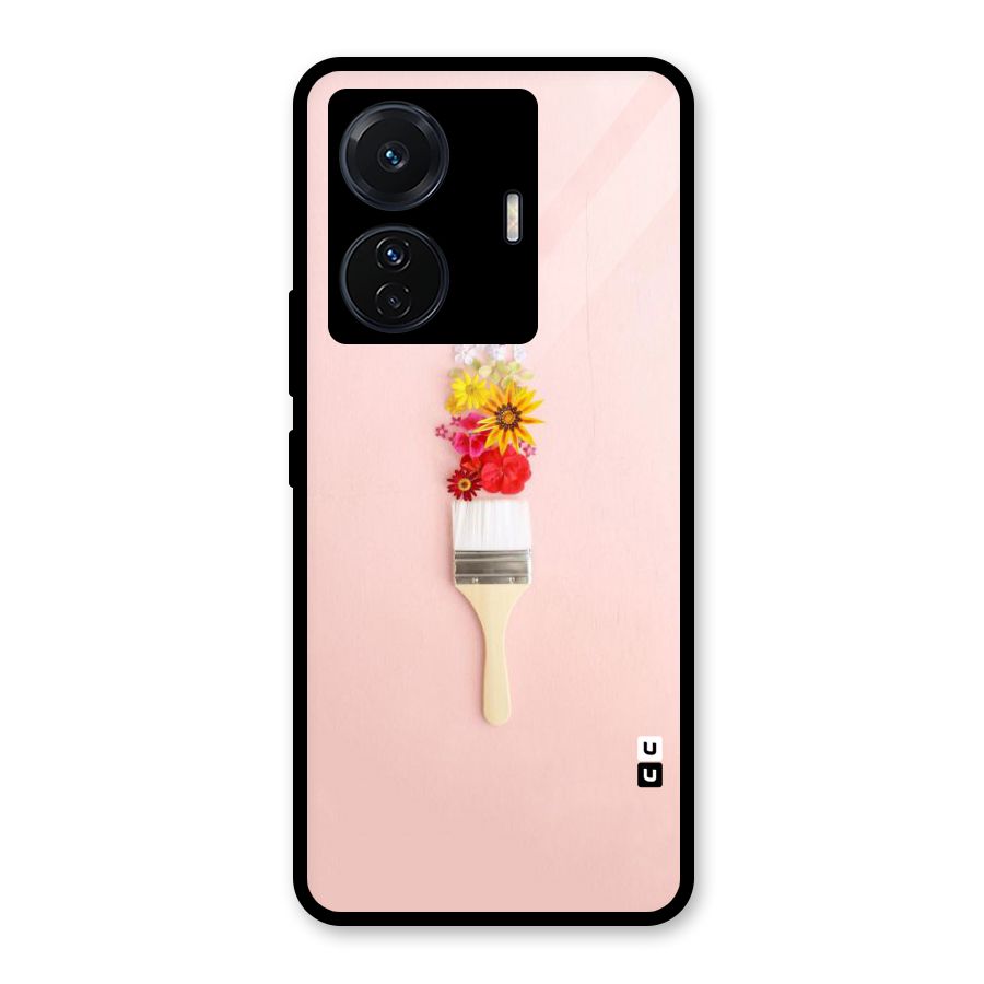 Painted Flowers Glass Back Case for Vivo iQOO Z6 Pro