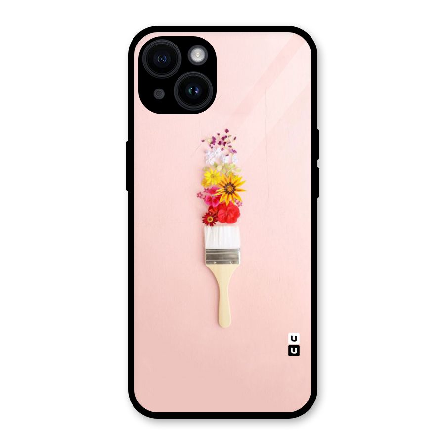 Painted Flowers Glass Back Case for iPhone 14