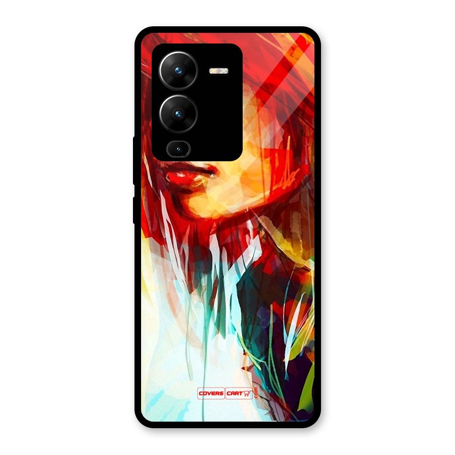 Painted Girl Glass Back Case for Vivo V25 Pro