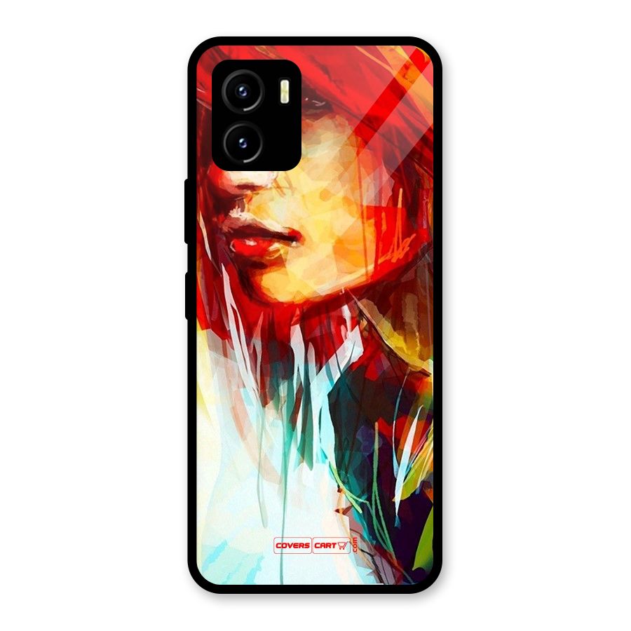 Painted Girl Glass Back Case for Vivo Y15s