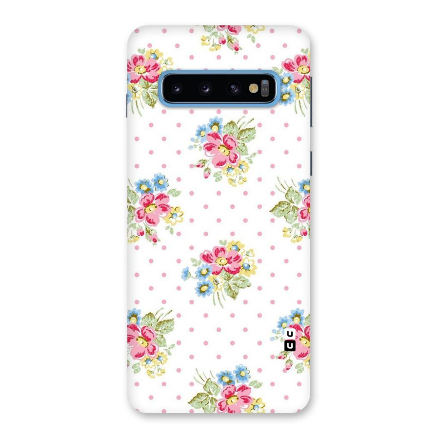 Painted Polka Floral Back Case for Galaxy S10