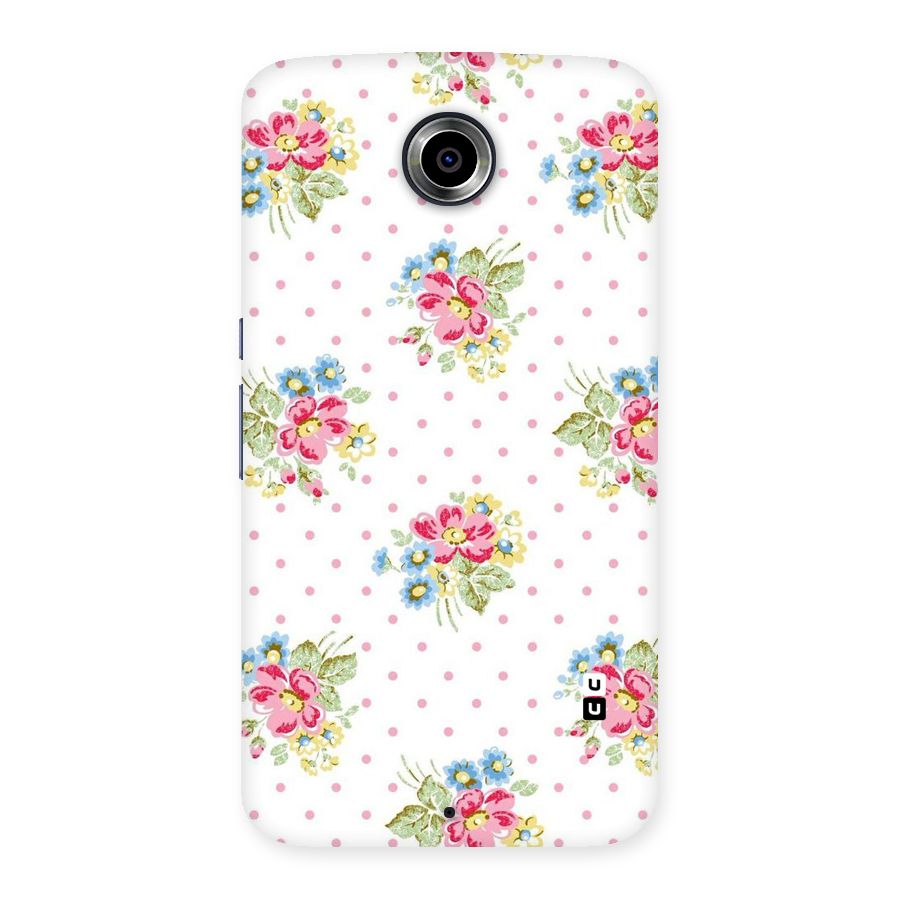 Painted Polka Floral Back Case for Nexsus 6