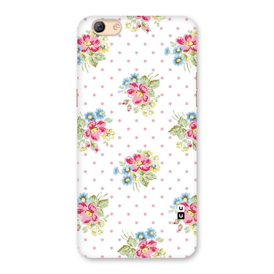 Painted Polka Floral Back Case for Oppo F3 Plus