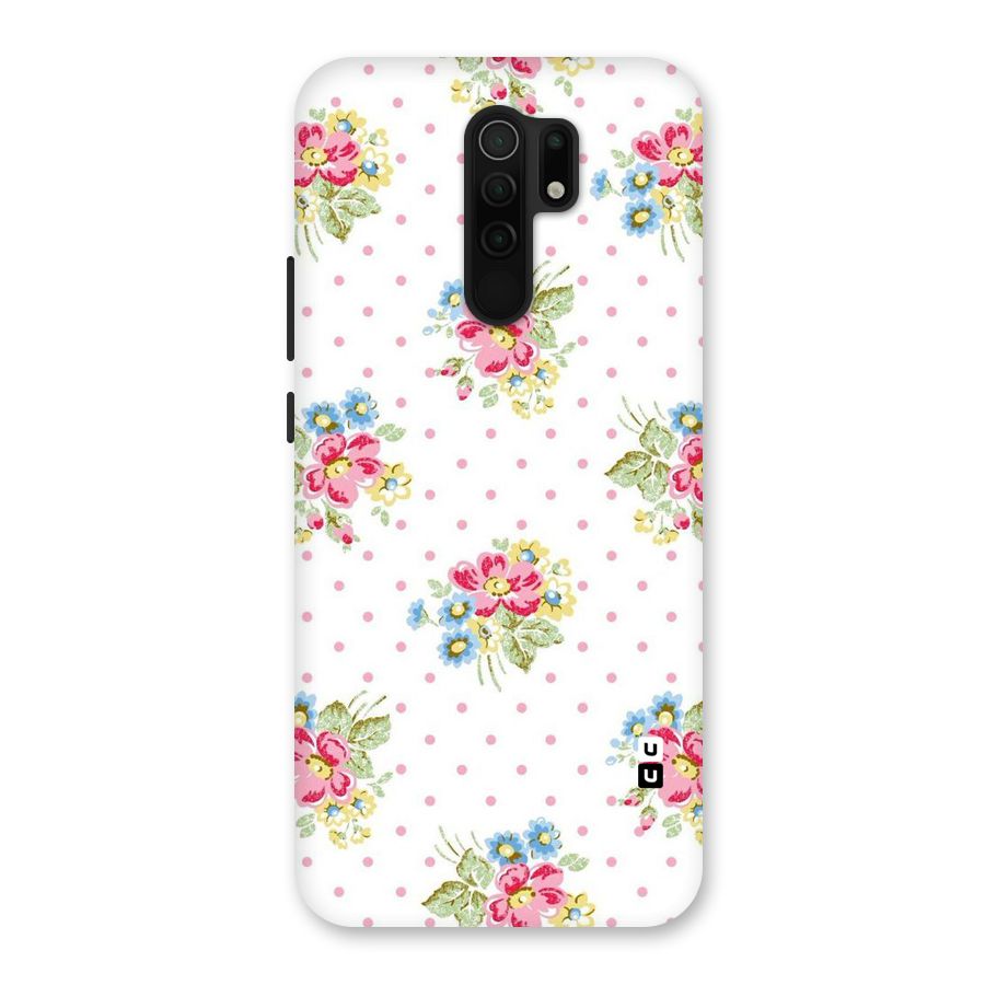 Painted Polka Floral Back Case for Poco M2