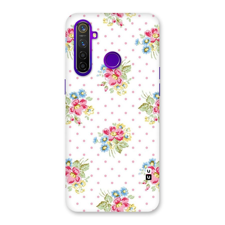 Painted Polka Floral Back Case for Realme 5 Pro