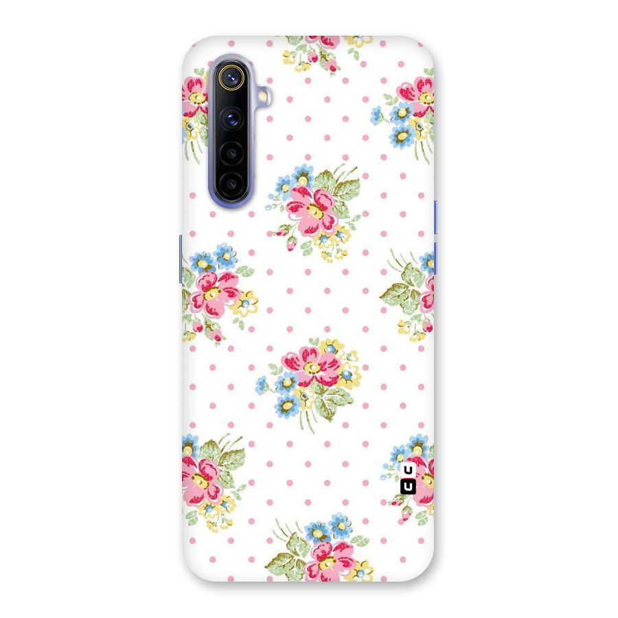 Painted Polka Floral Back Case for Realme 6i