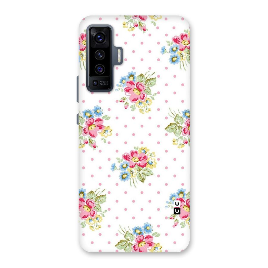 Painted Polka Floral Back Case for Vivo X50