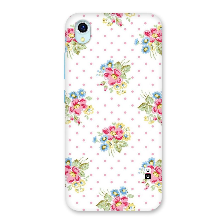Painted Polka Floral Back Case for Vivo Y1s