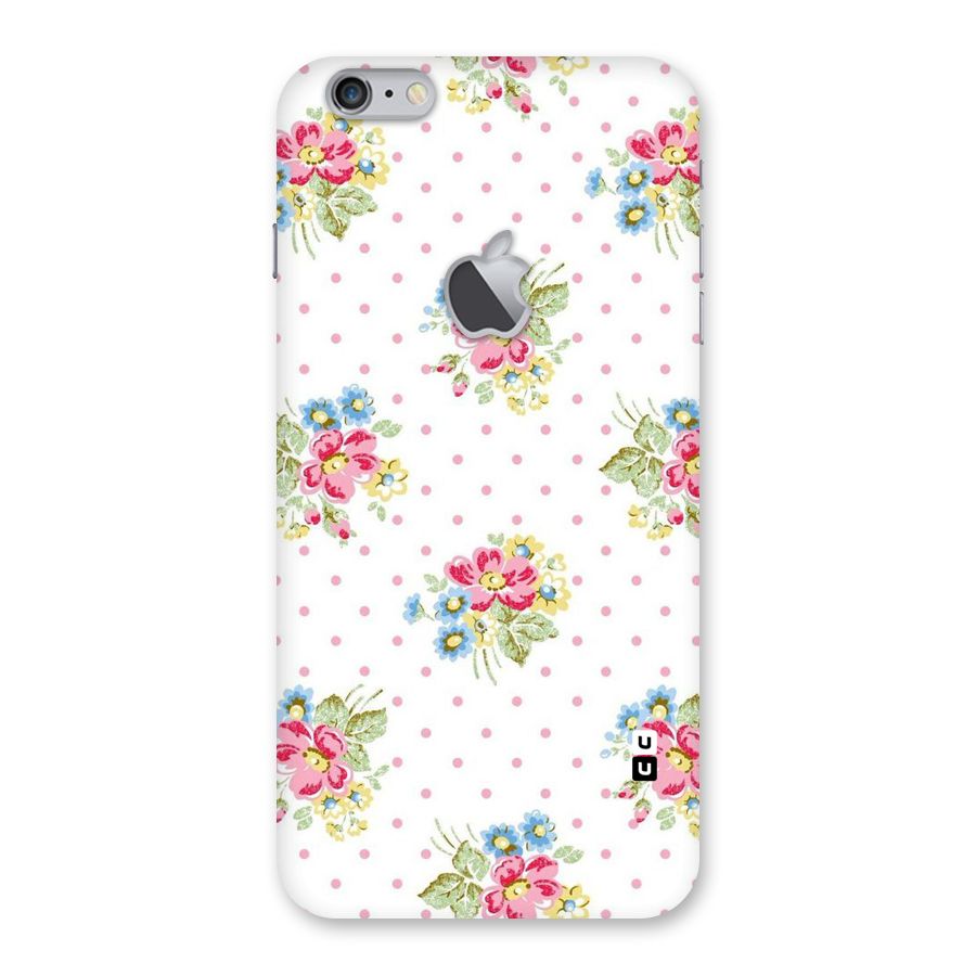 Painted Polka Floral Back Case for iPhone 6 Plus 6S Plus Logo Cut