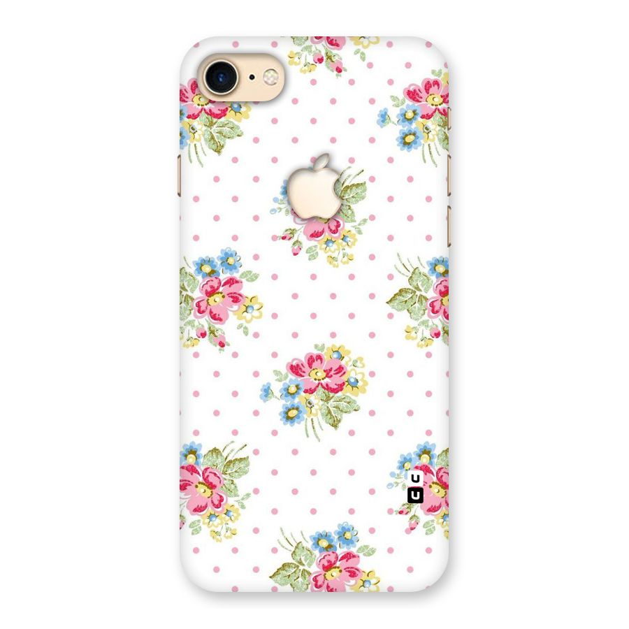 Painted Polka Floral Back Case for iPhone 7 Apple Cut