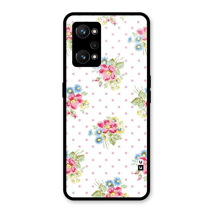 Painted Polka Floral Glass Back Case for Realme GT Neo 3T
