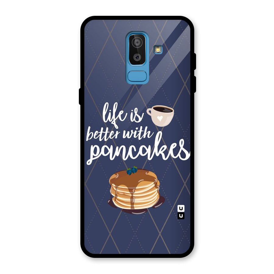 Pancake Life Glass Back Case for Galaxy J8