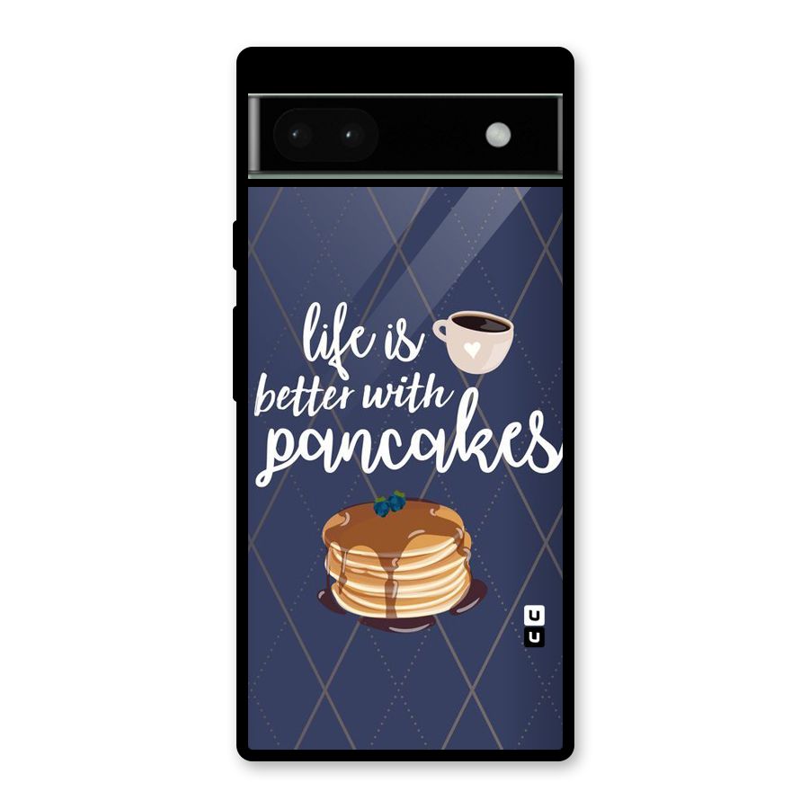 Pancake Life Glass Back Case for Google Pixel 6a