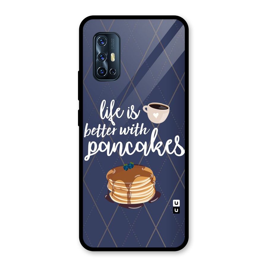 Pancake Life Glass Back Case for Vivo V17