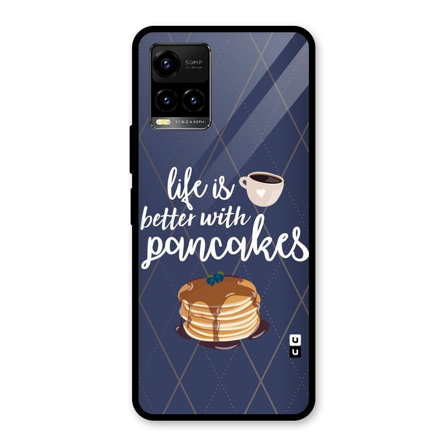 Pancake Life Glass Back Case for Vivo Y21T