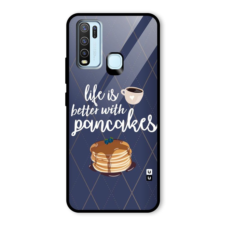 Pancake Life Glass Back Case for Vivo Y30