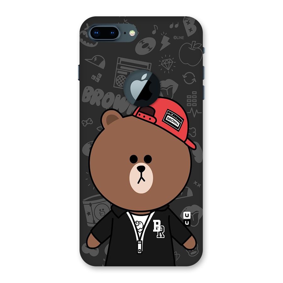 Panda Brown Back Case for iPhone 7 Plus Logo Cut