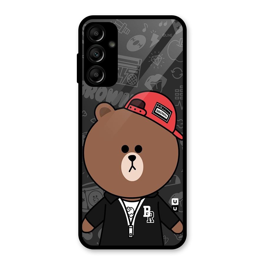 Panda Brown Glass Back Case for Galaxy A14 5G