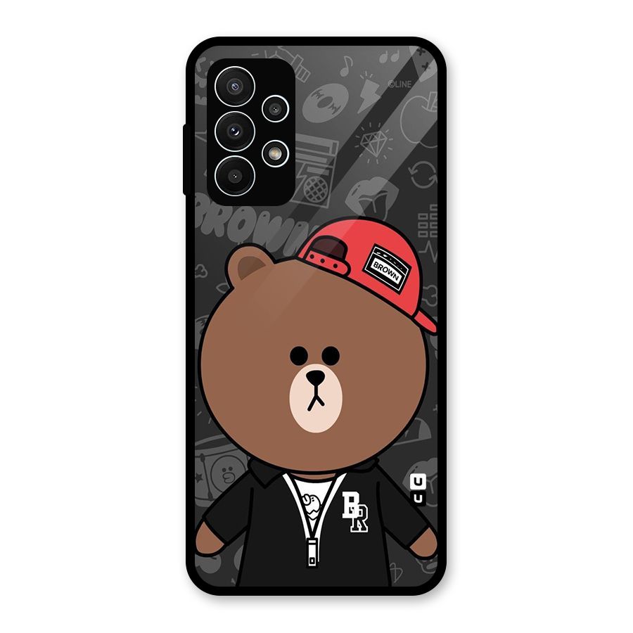 Panda Brown Glass Back Case for Galaxy A23